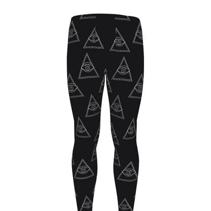 Masonic Eye Pattern Print Men's leggings