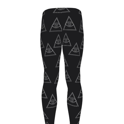 Masonic Eye Pattern Print Men's leggings