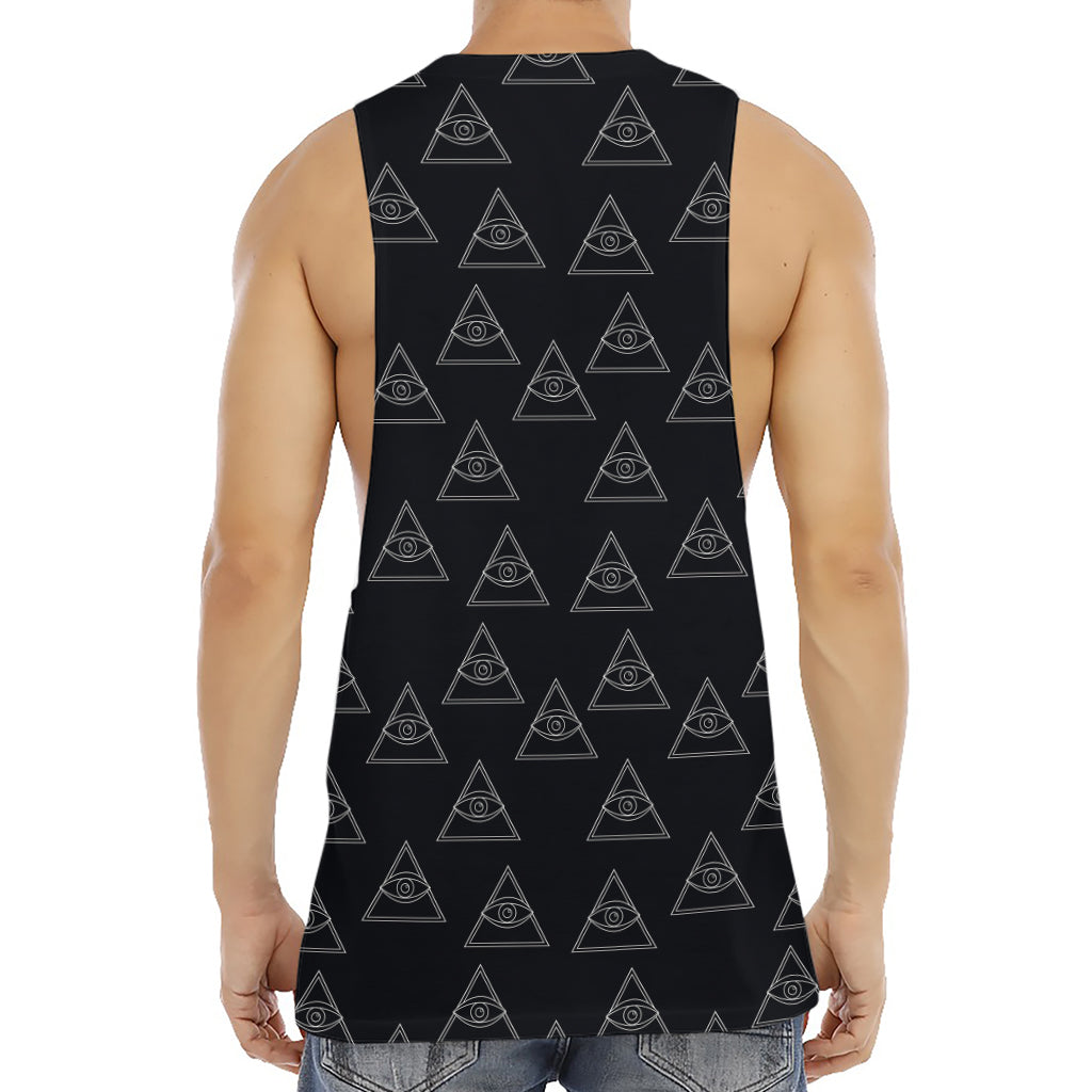 Masonic Eye Pattern Print Men's Muscle Tank Top