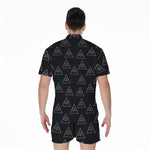Masonic Eye Pattern Print Men's Rompers