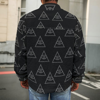 Masonic Eye Pattern Print Men's Shirt Jacket