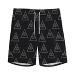 Masonic Eye Pattern Print Men's Sports Shorts