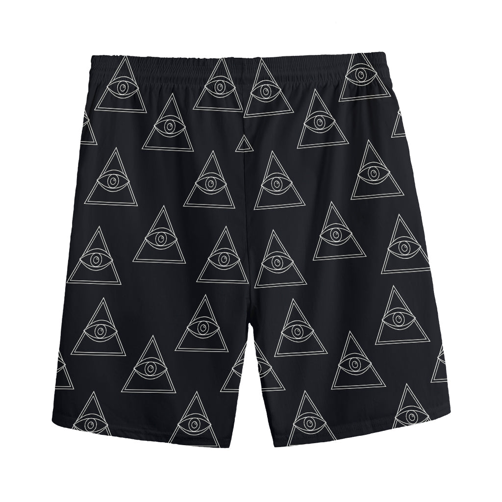 Masonic Eye Pattern Print Men's Sports Shorts