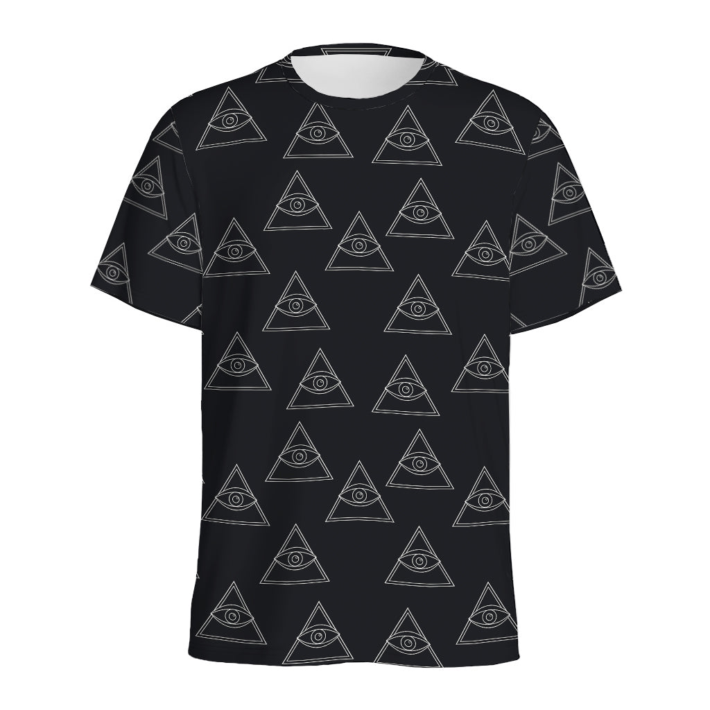 Masonic Eye Pattern Print Men's Sports T-Shirt