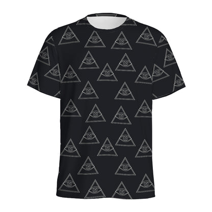 Masonic Eye Pattern Print Men's Sports T-Shirt