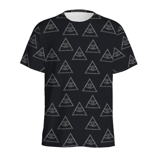 Masonic Eye Pattern Print Men's Sports T-Shirt