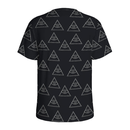 Masonic Eye Pattern Print Men's Sports T-Shirt