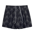 Masonic Eye Pattern Print Mesh Shorts