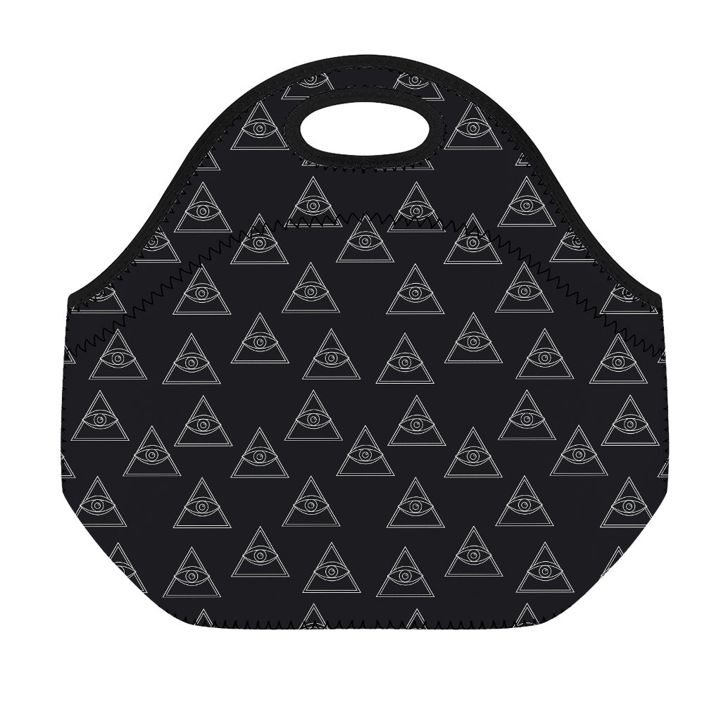 Masonic Eye Pattern Print Neoprene Lunch Bag