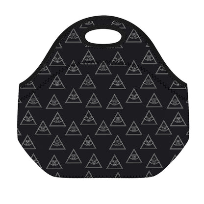 Masonic Eye Pattern Print Neoprene Lunch Bag