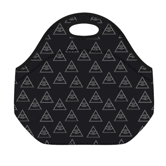 Masonic Eye Pattern Print Neoprene Lunch Bag