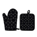 Masonic Eye Pattern Print Oven Mitt And Pot Holder Set