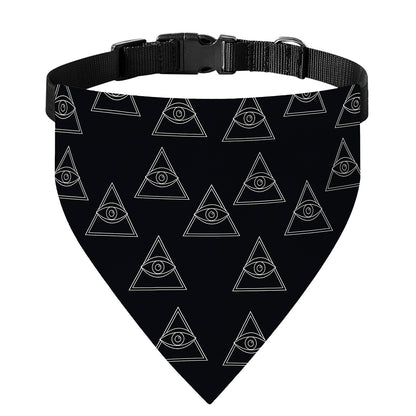 Masonic Eye Pattern Print Over The Collar Dog Bandana