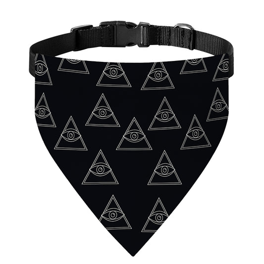 Masonic Eye Pattern Print Over The Collar Dog Bandana