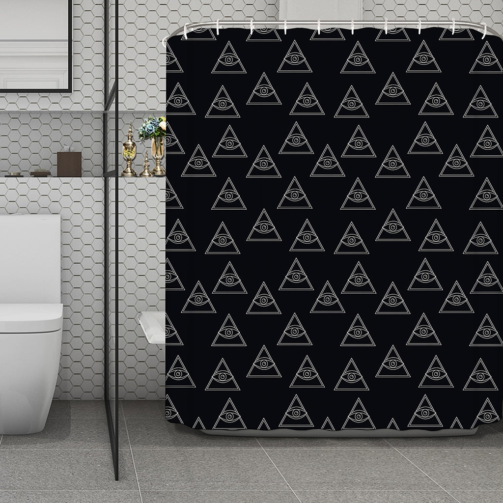 Masonic Eye Pattern Print Polyester Shower Curtain