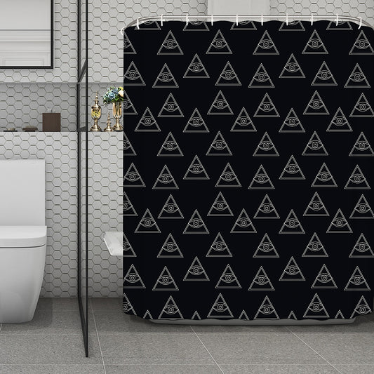 Masonic Eye Pattern Print Polyester Shower Curtain