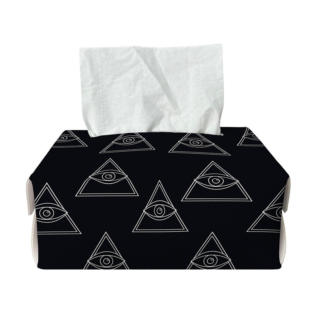 Masonic Eye Pattern Print Rectangle Tissue Box Cover