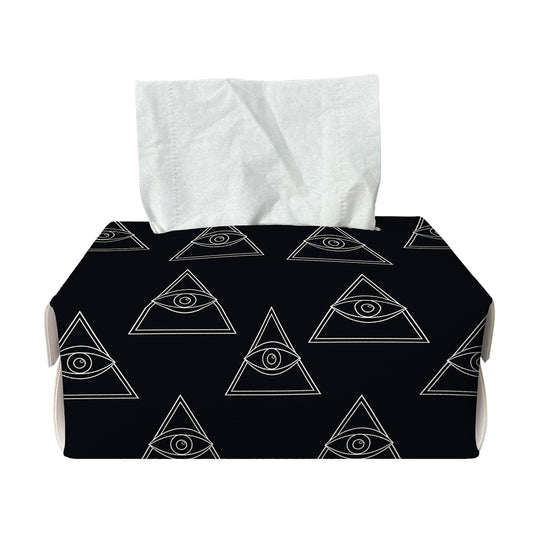 Masonic Eye Pattern Print Rectangle Tissue Box Cover