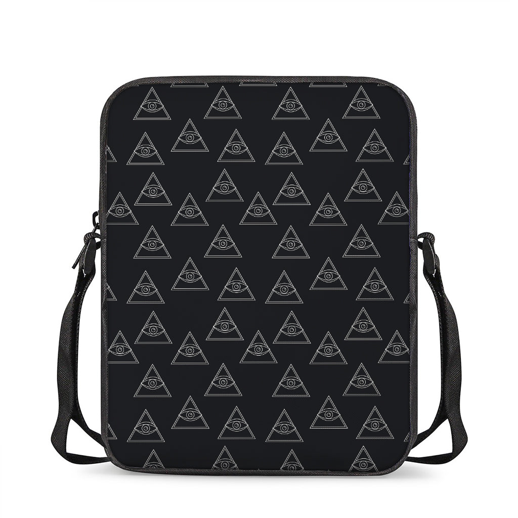 Masonic Eye Pattern Print Rectangular Crossbody Bag