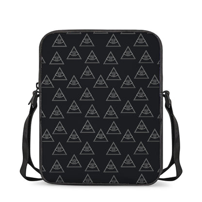 Masonic Eye Pattern Print Rectangular Crossbody Bag