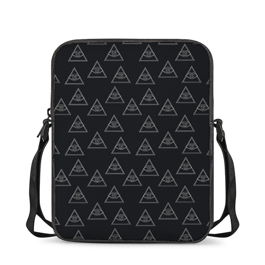 Masonic Eye Pattern Print Rectangular Crossbody Bag