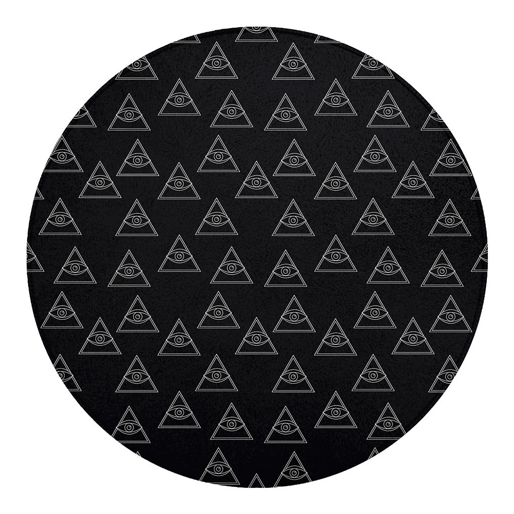 Masonic Eye Pattern Print Round Blanket