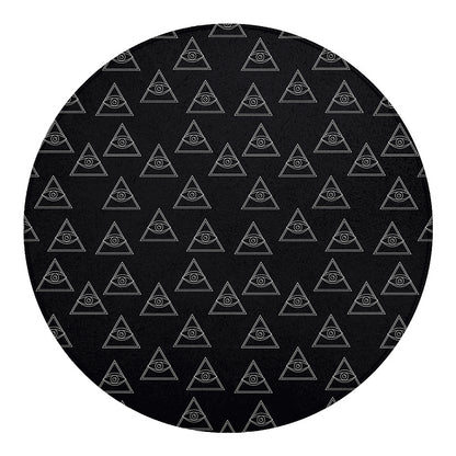 Masonic Eye Pattern Print Round Blanket