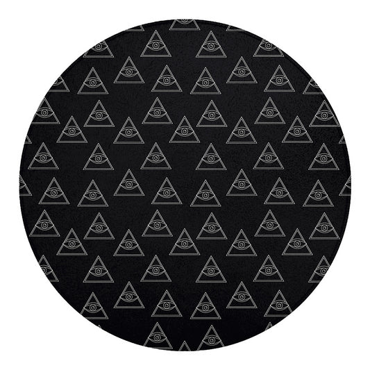 Masonic Eye Pattern Print Round Blanket