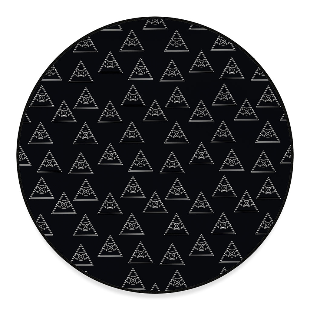 Masonic Eye Pattern Print Round Floor Mat