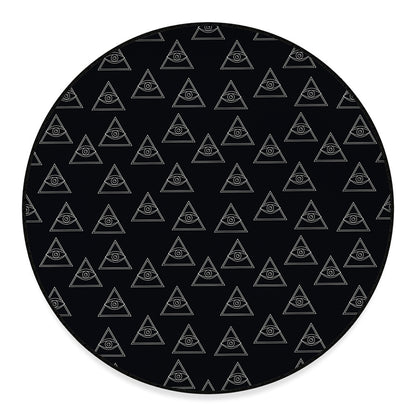 Masonic Eye Pattern Print Round Floor Mat