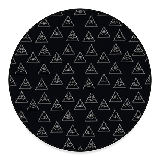 Masonic Eye Pattern Print Round Floor Mat