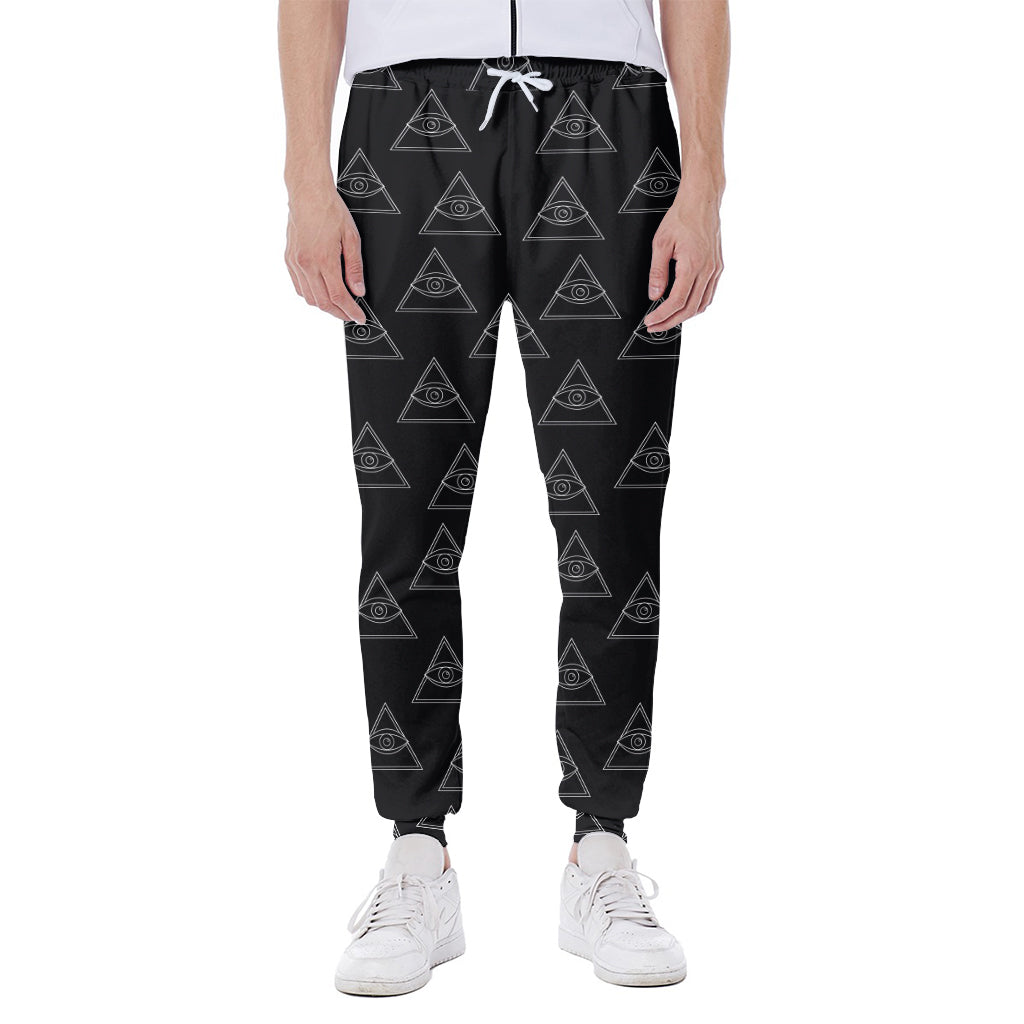 Masonic Eye Pattern Print Scuba Joggers