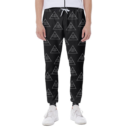 Masonic Eye Pattern Print Scuba Joggers