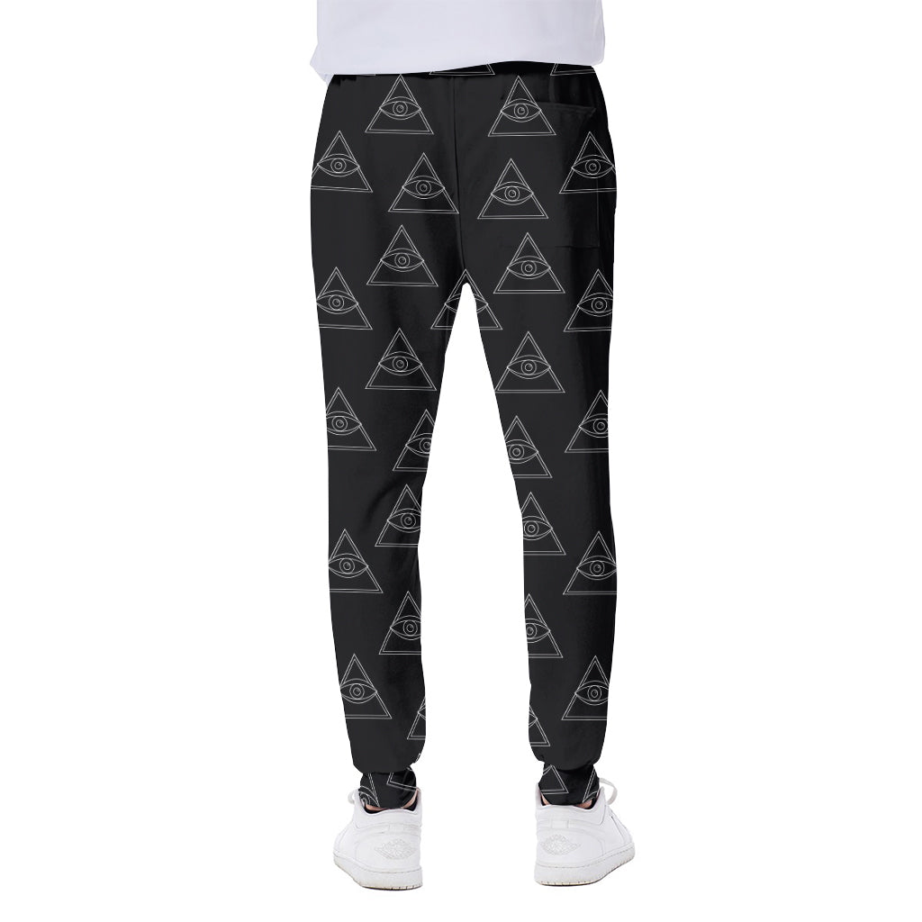 Masonic Eye Pattern Print Scuba Joggers