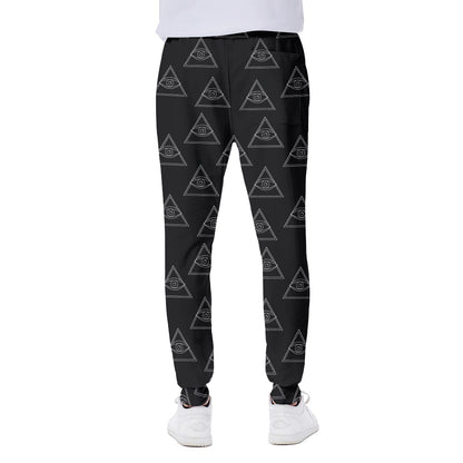 Masonic Eye Pattern Print Scuba Joggers