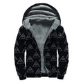 Masonic Eye Pattern Print Sherpa Lined Zip Up Hoodie