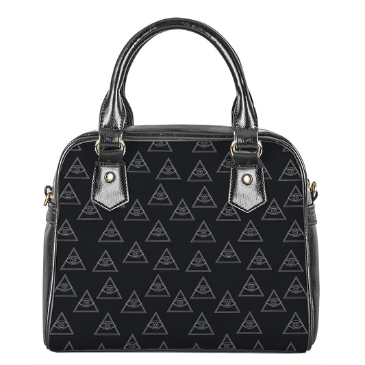 Masonic Eye Pattern Print Shoulder Handbag