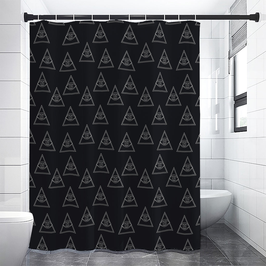 Masonic Eye Pattern Print Shower Curtain