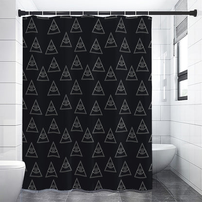 Masonic Eye Pattern Print Shower Curtain