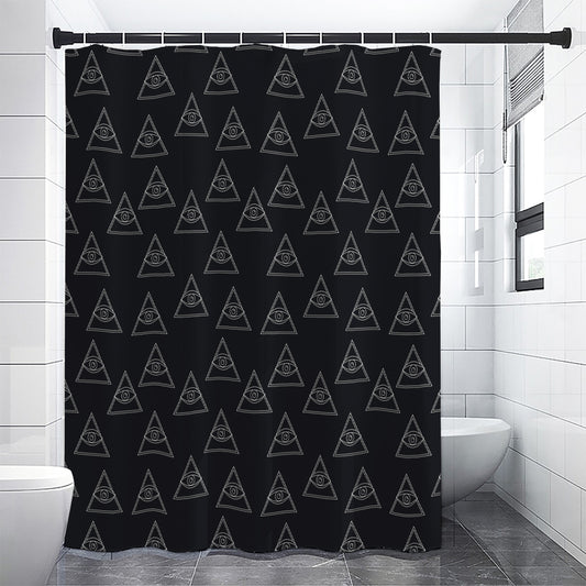 Masonic Eye Pattern Print Shower Curtain