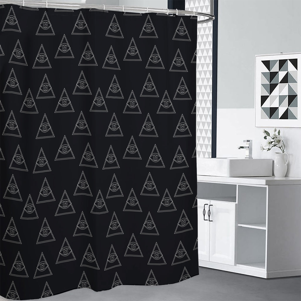 Masonic Eye Pattern Print Shower Curtain