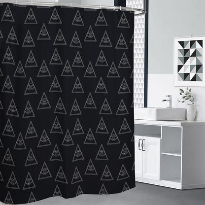 Masonic Eye Pattern Print Shower Curtain