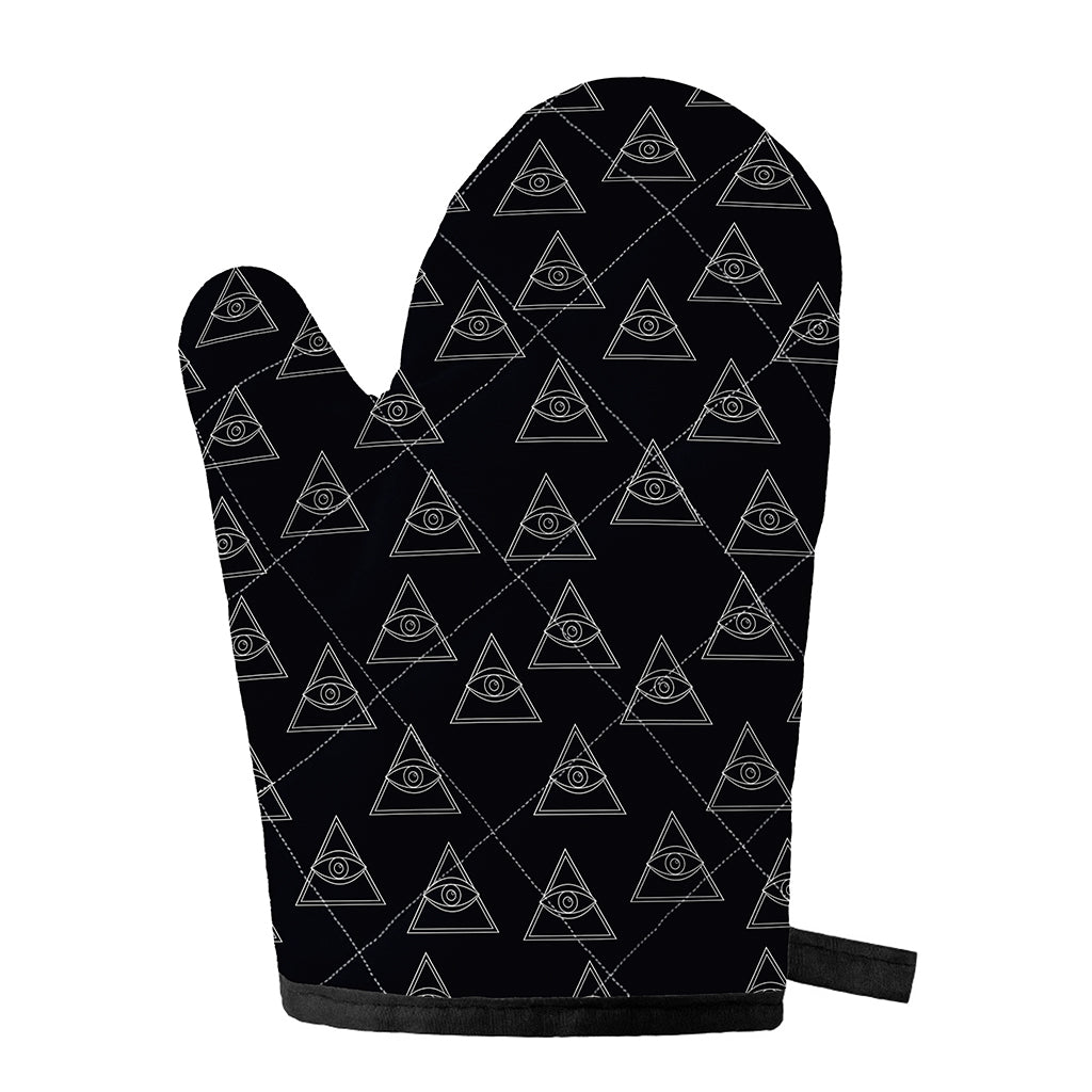 Masonic Eye Pattern Print Single Oven Mitt
