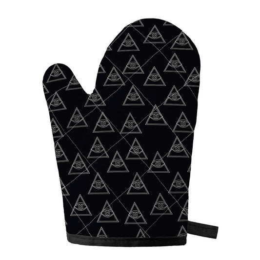 Masonic Eye Pattern Print Single Oven Mitt
