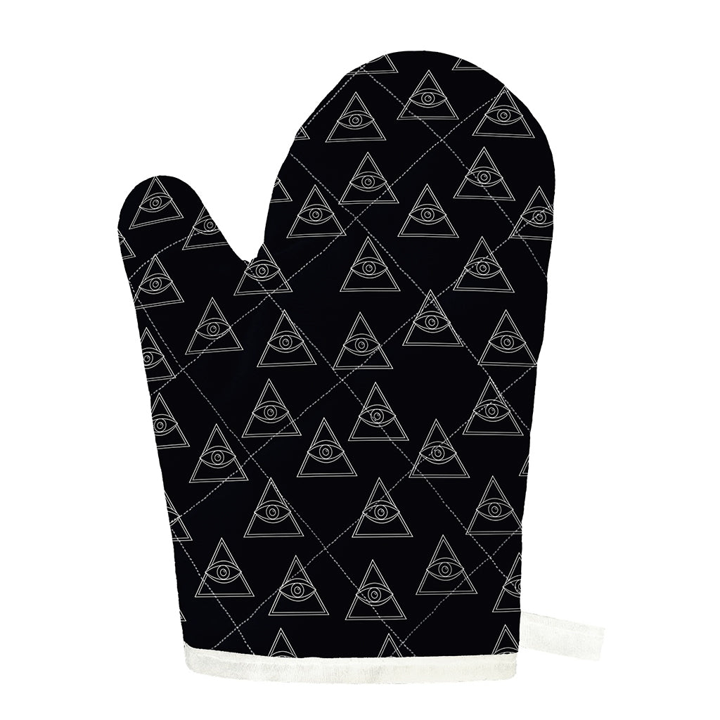 Masonic Eye Pattern Print Single Oven Mitt