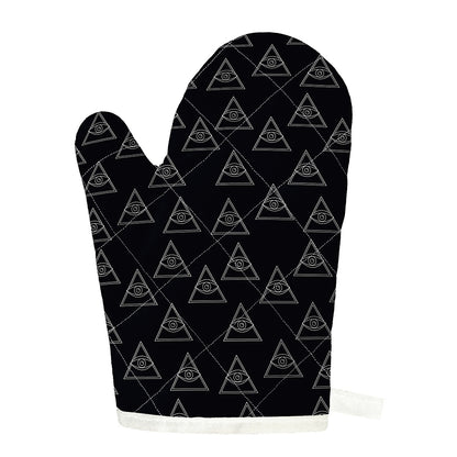 Masonic Eye Pattern Print Single Oven Mitt