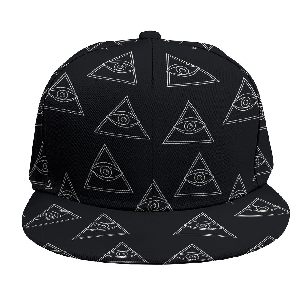 Masonic Eye Pattern Print Snapback Cap