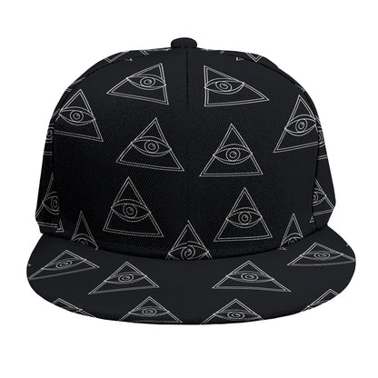 Masonic Eye Pattern Print Snapback Cap
