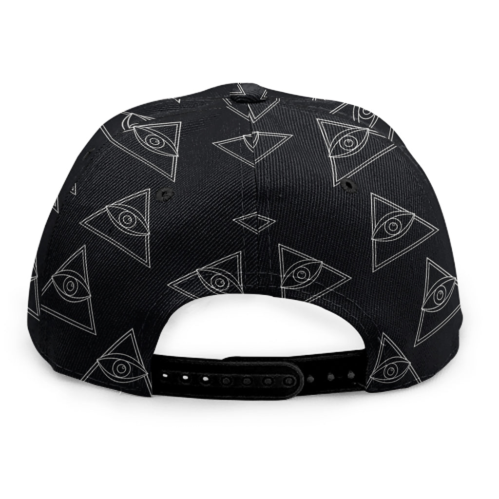 Masonic Eye Pattern Print Snapback Cap