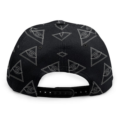 Masonic Eye Pattern Print Snapback Cap